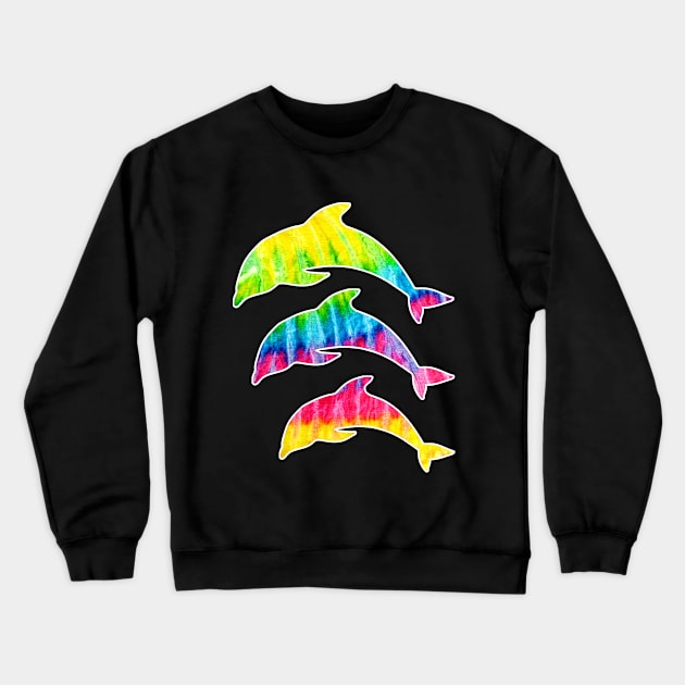 Tie Dye Dolphins Crewneck Sweatshirt by ArtisticFloetry